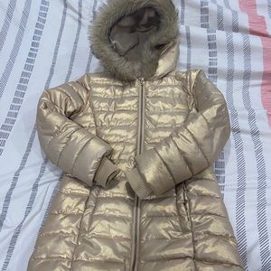 Gold puffer jacket